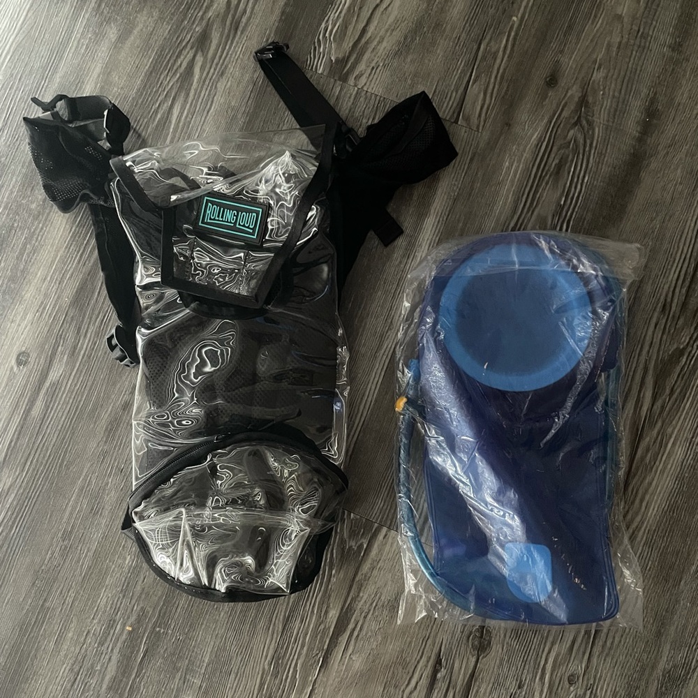 Rolling Loud Backpack with unopened water pack